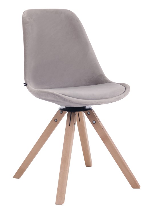 Ruokapöydän tuoli Troyes sametti neliön luonnollinen, harmaa