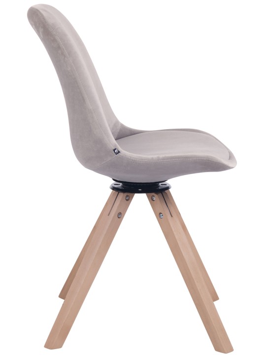 Ruokapöydän tuoli Troyes sametti neliön luonnollinen, harmaa