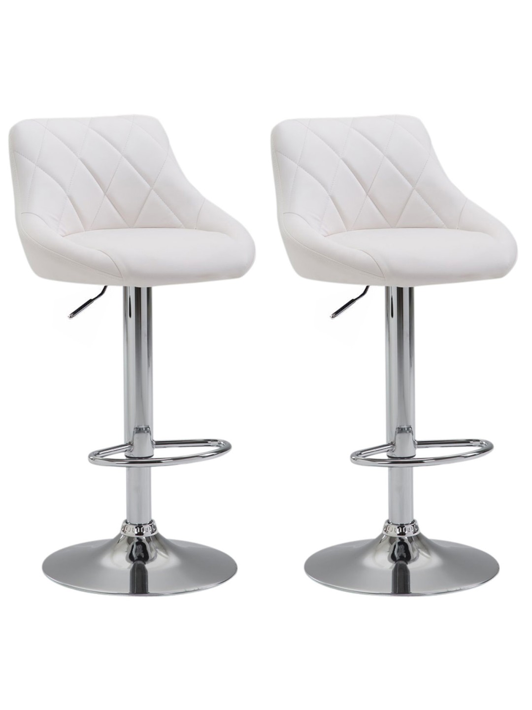 2 baarituolia Lazio keinonahkaa C, valkoinen