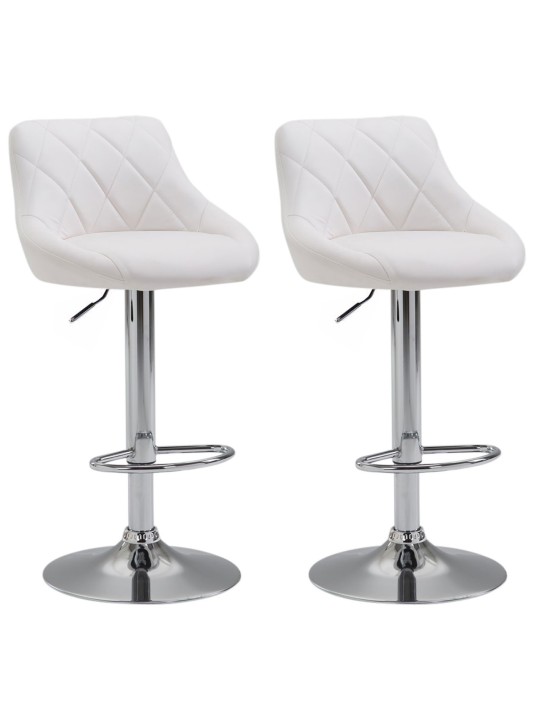 2 baarituolia Lazio keinonahkaa C, valkoinen