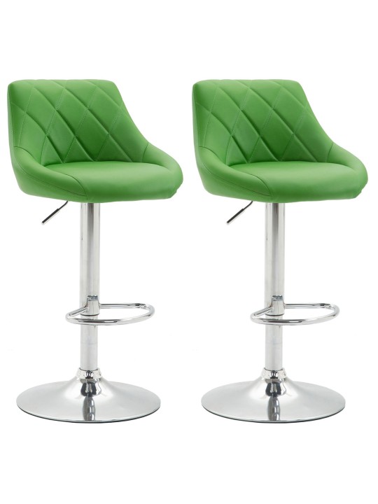 2 baarituolia Lazio keinonahkaa C, vihreä