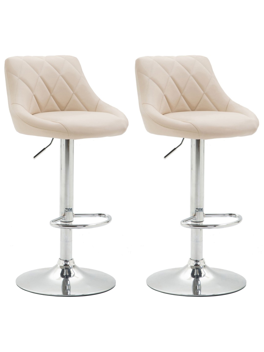 2 baarituolia Lazio keinonahkaa C, kermanvärinen