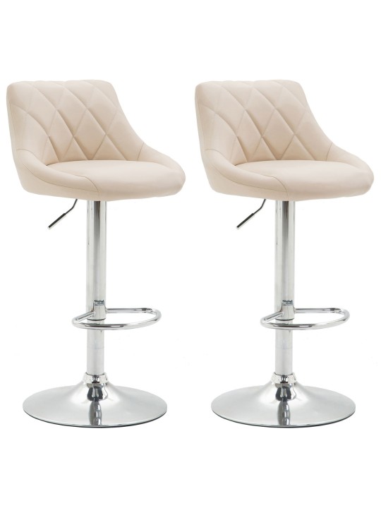 2 baarituolia Lazio keinonahkaa C, kermanvärinen
