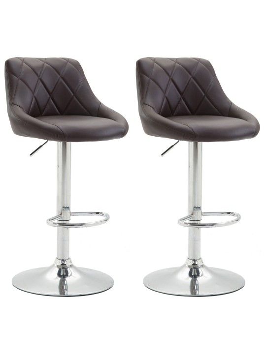 2 baarituolia Lazio keinonahkaa C, ruskea