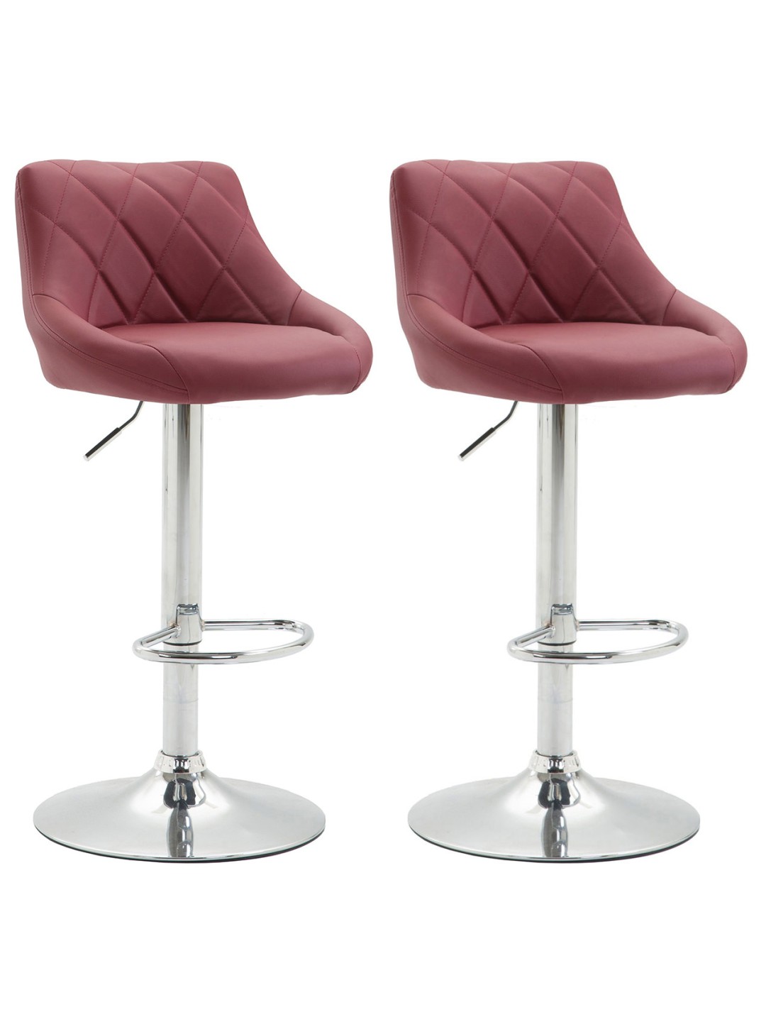2 baarituolia Lazio keinonahkaa C, viininpunainen