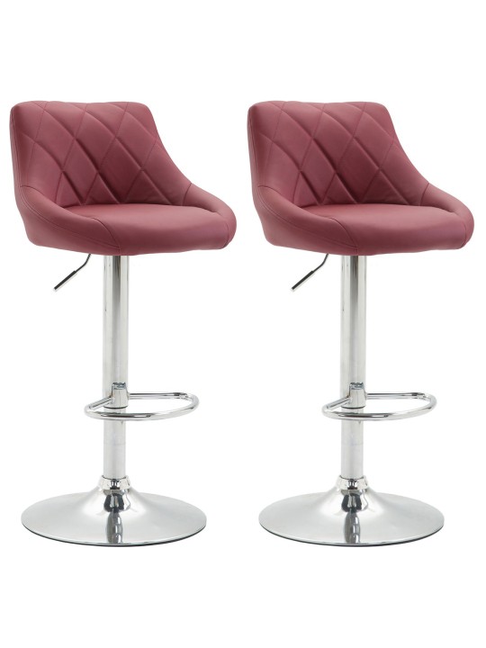 2 baarituolia Lazio keinonahkaa C, viininpunainen