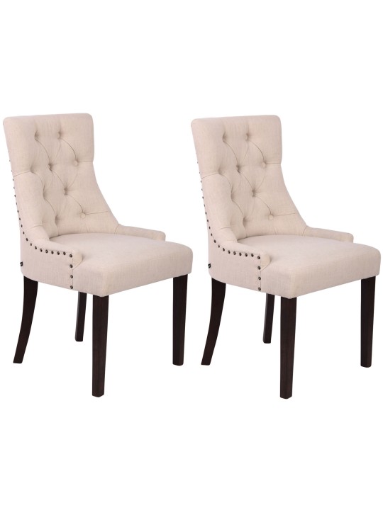 2 ruokapöydän tuolin setti Aberdeen kangas antiikki, kermanvärinen