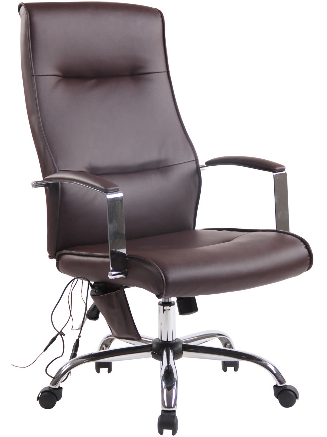 Portland keinonahkainen työtuoli hierontatoiminnolla, ruskea