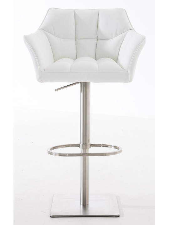 2 baarituolisarja Damaso keinonahka ruostumaton teräs, valkoinen