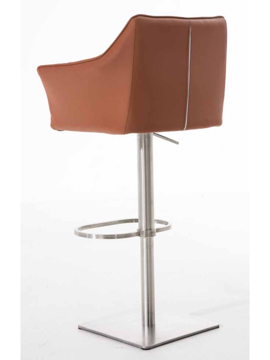 2 baarituolisarja Damaso keinonahka ruostumaton teräs, vaaleanruskea