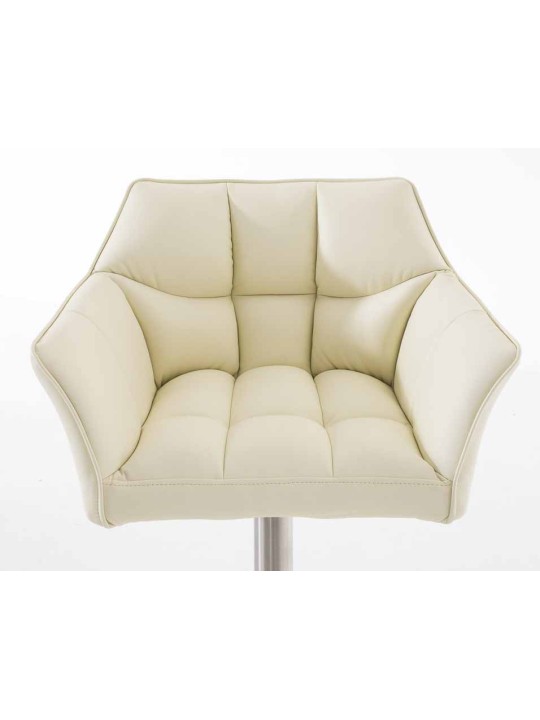 2 baarituolisarja Damaso keinonahka ruostumaton teräs, kermanvärinen