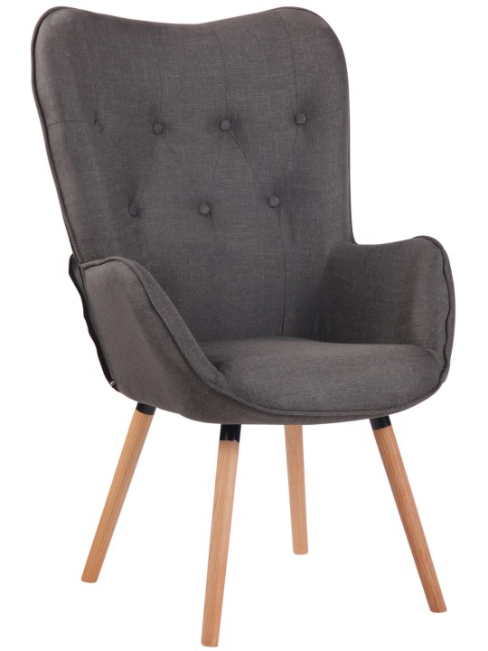 Lepotuoli Ashford luonnonmukaista kangasta, tummanharmaa