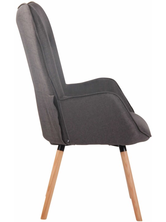 Lepotuoli Ashford luonnonmukaista kangasta, tummanharmaa