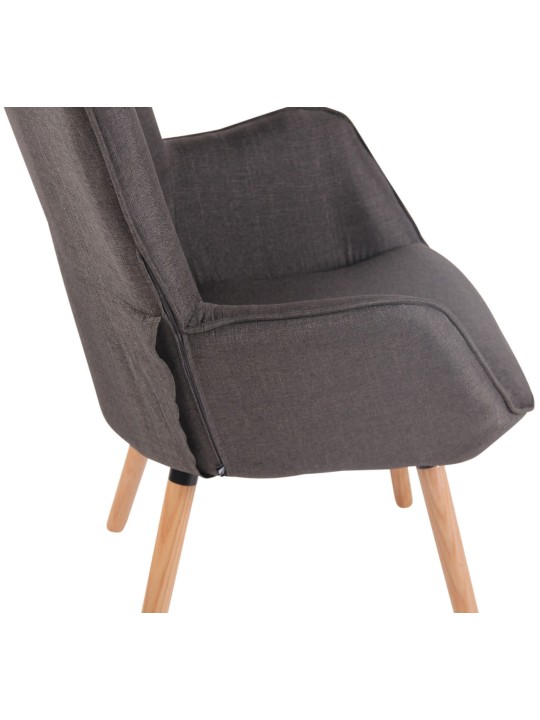 Lepotuoli Ashford luonnonmukaista kangasta, tummanharmaa