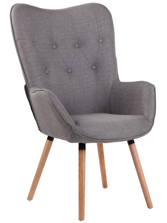 Lepotuoli Ashford luonnonmukaista kangasta, harmaa