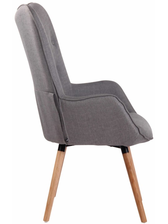 Lepotuoli Ashford luonnonmukaista kangasta, harmaa