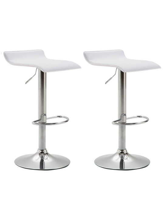 2 baarituolisarja Dyn V2 keinonahka kromi, valkoinen
