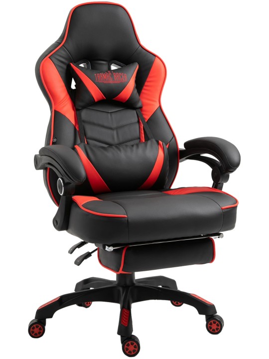 Tilos keinonahkainen työtuoli, musta/punainen