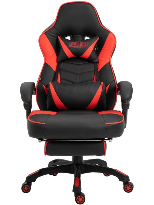 Tilos keinonahkainen työtuoli, musta/punainen