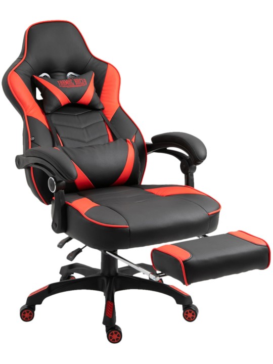 Tilos keinonahkainen työtuoli, musta/punainen