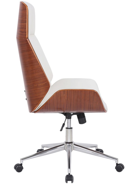 Työtuoli Varel keinonahkaa, pähkinä/valkoinen