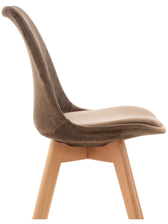 4 tuolin sarja Linares velvet, tummanruskea