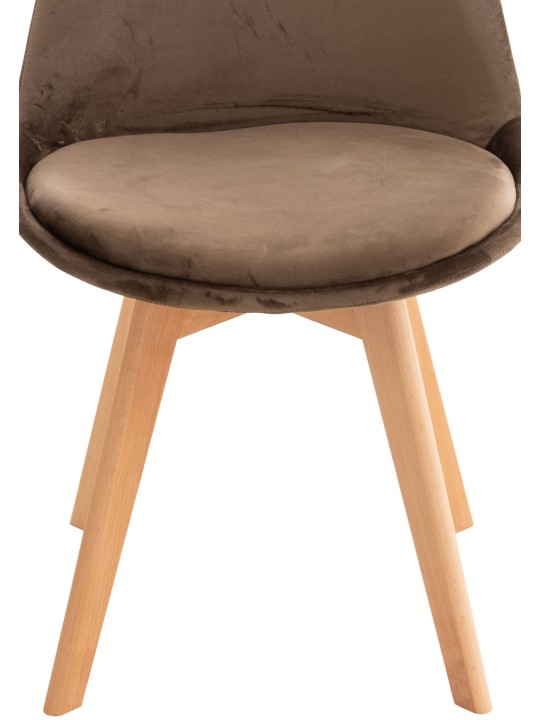 4 tuolin sarja Linares velvet, tummanruskea