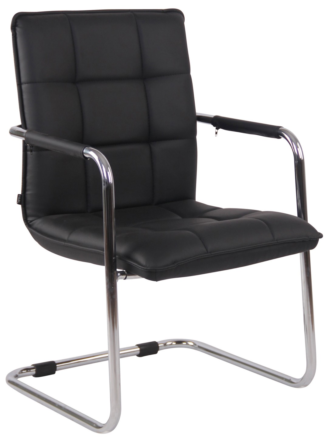 Vierailutuoli Gandia tekonahka kromi, musta