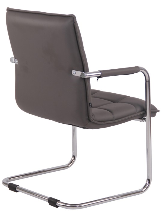 Vierailutuoli Gandia tekonahka kromi, harmaa