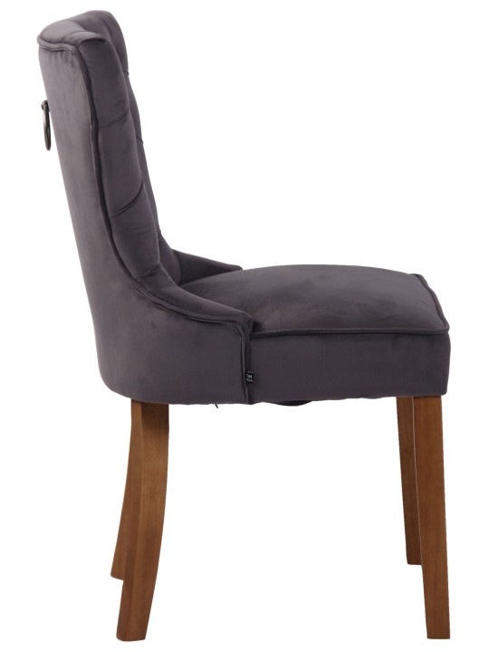 Tuoli Franca sametti antiikkivalo, tummanharmaa