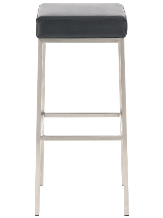 2 baarituolisarja Montreal 80 keinonahka ruostumaton teräs, musta