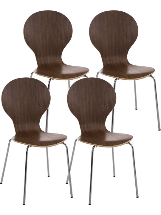 4 vierailijatuolin setti Diego, pähkinä