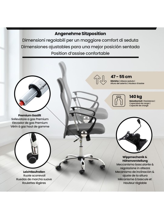 Washingtonin työtuoli, harmaa