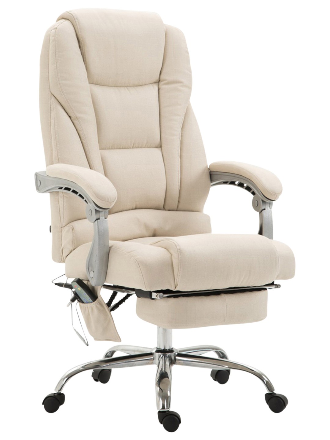 Pacific-kankainen työtuoli hierontatoiminnolla, kermanvärinen