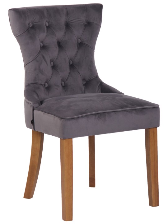 Setti 4 ruokapöydän tuolia Franca sametti antiikki-light, tummanharmaa