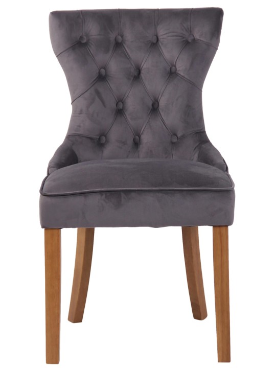 Setti 4 ruokapöydän tuolia Franca sametti antiikki-light, tummanharmaa