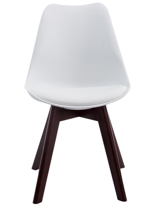 4 vierailijatuolin setti Borneo V2 pähkinä keinonahkaa, valkoinen