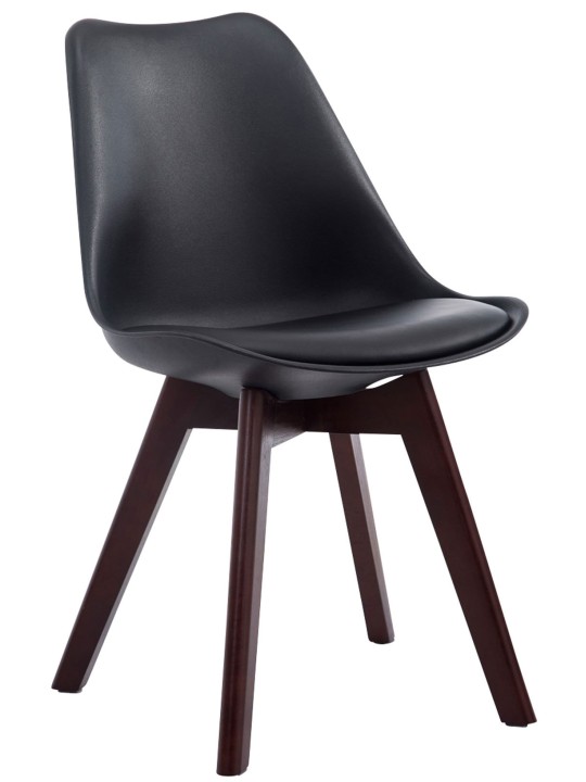 4 vierailijatuolin setti Borneo V2 pähkinä keinonahkaa, musta