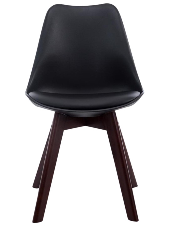 4 vierailijatuolin setti Borneo V2 pähkinä keinonahkaa, musta