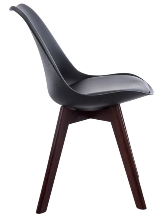 4 vierailijatuolin setti Borneo V2 pähkinä keinonahkaa, musta