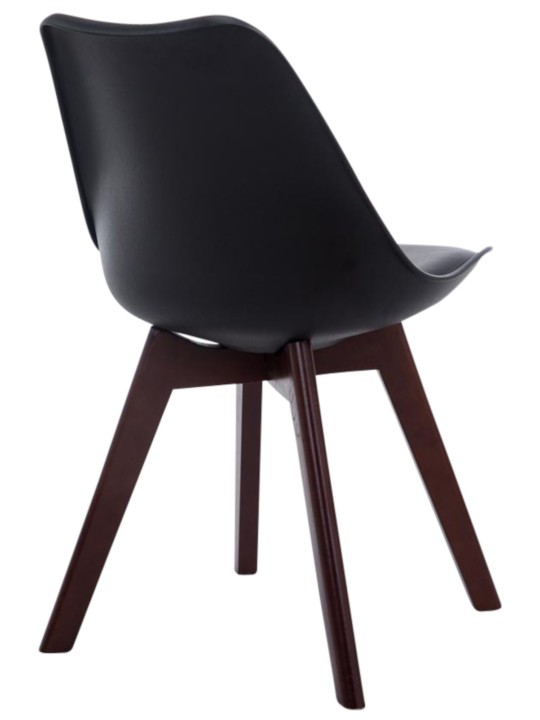 4 vierailijatuolin setti Borneo V2 pähkinä keinonahkaa, musta