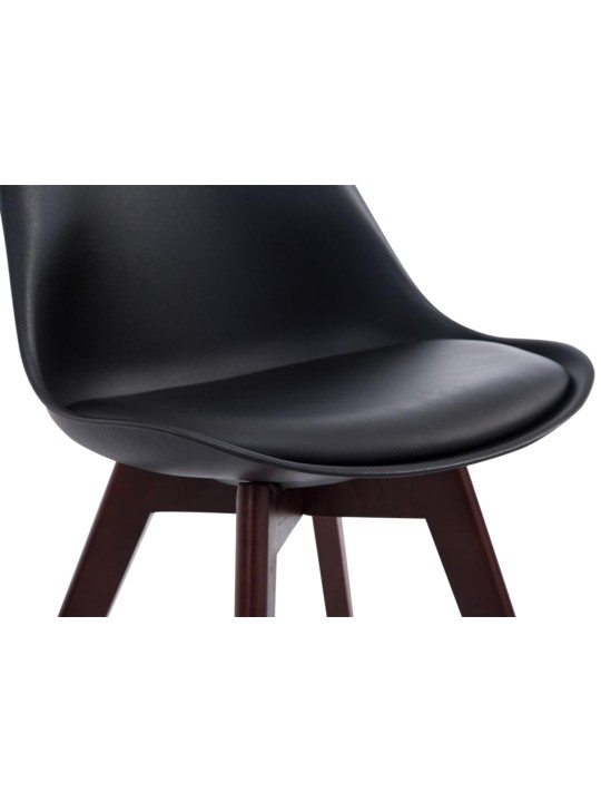 4 vierailijatuolin setti Borneo V2 pähkinä keinonahkaa, musta