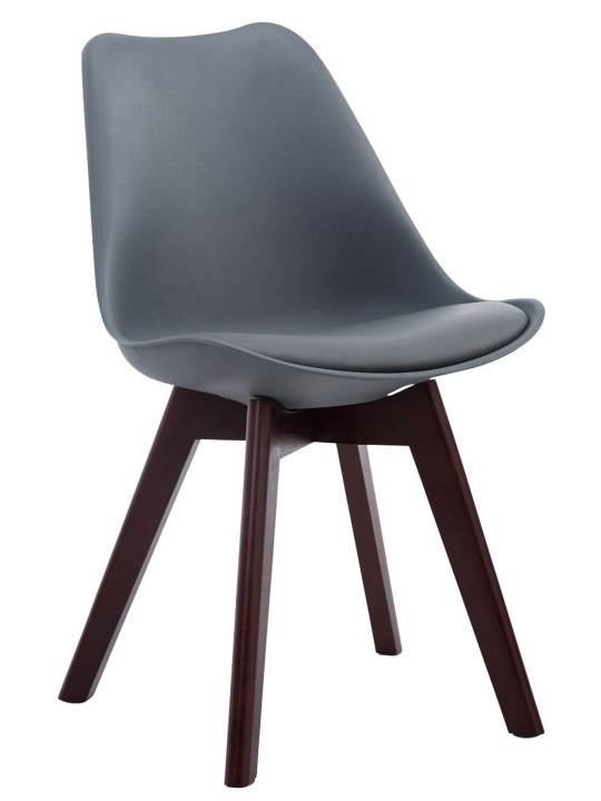 4 vierailijatuolin setti Borneo V2 pähkinä keinonahkaa, harmaa