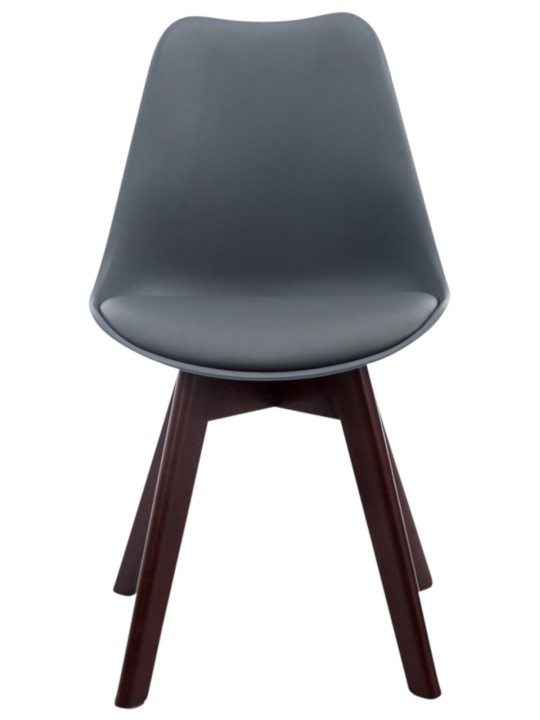 4 vierailijatuolin setti Borneo V2 pähkinä keinonahkaa, harmaa