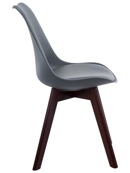 4 vierailijatuolin setti Borneo V2 pähkinä keinonahkaa, harmaa