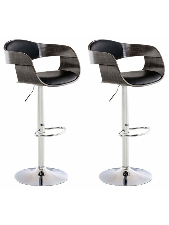 2 baarijakkaran sarja Kingston C keinonahkaa, musta/harmaa