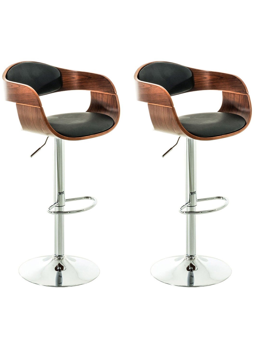 2 baarijakkaran sarja Kingston C keinonahkaa, pähkinä/musta