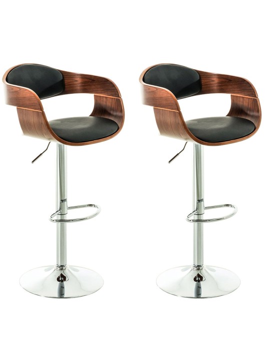 2 baarijakkaran sarja Kingston C keinonahkaa, pähkinä/musta