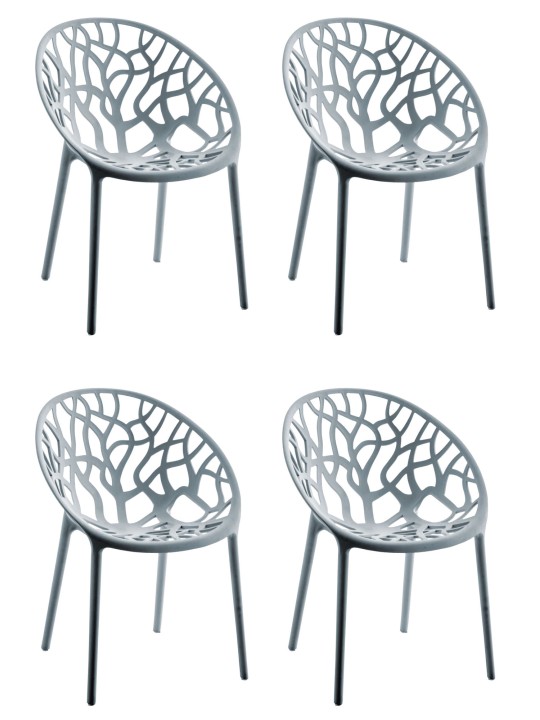 4 tuolin setti Hope, harmaa