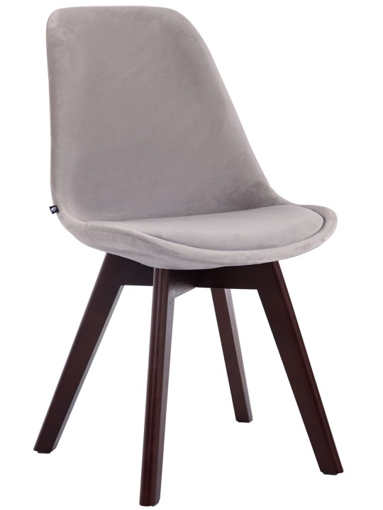 4 vierailijatuolin setti Borneo V2 sametti pähkinä, harmaa